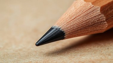 Ahşap masadaki kalem.