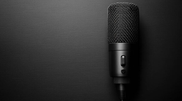 professional microphone with blank screen