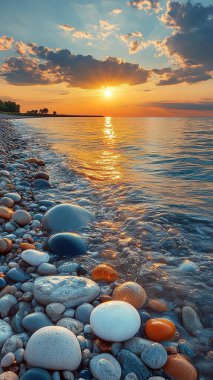 Denizde güzel bir gün batımı