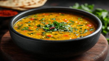 Hint masala körili Hint yemeği, Hint yemeği, Hint tabağında servis edilir. seçici odak