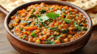 Lezzetli Türk yemeği, mercimek çorbası ve kâsede fasulye.