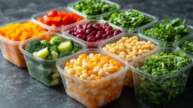 Plastik kutuda sağlıklı taze sebze