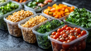 Kutuda taze organik sağlıklı yiyecekler..