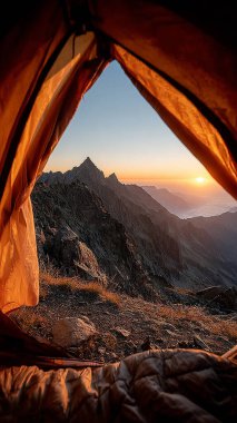 Akşamları dağlarda çadır.