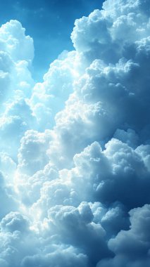 Pofuduk bulutlu mavi gökyüzü