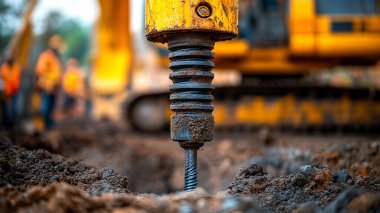 İnşaat vinci yerde.