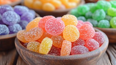 Bir kasede renkli şekerler