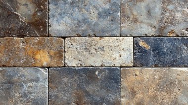 Doğal taş karolardan yapılmış duvarın arka planı.