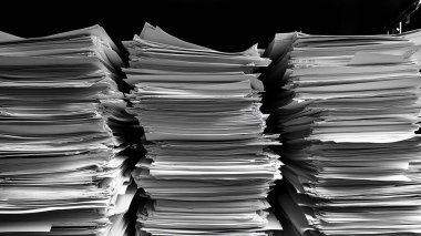 Belgeler yığını, iş ve mali konsept