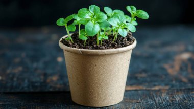 Tencerede yeşil fidan