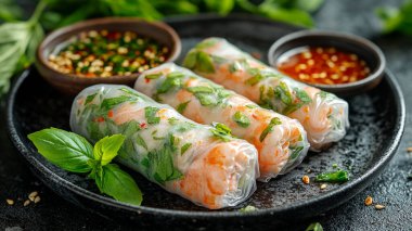 Somon ve sebzeli rulo ekmek. Sağlıklı yemek. en üstteki görünüm.