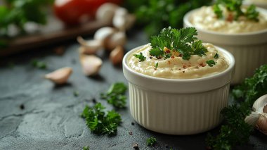 Tabaklarda patates püresi.