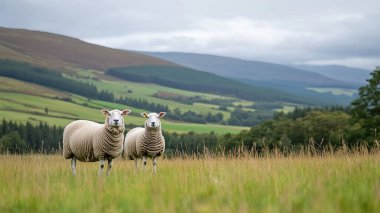 İskoçya İskoçya 'nın İskoçya dağlarında koyun sürüsü