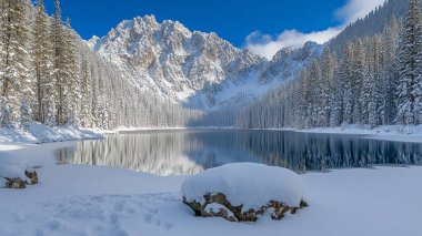 kış manzara güzel göl