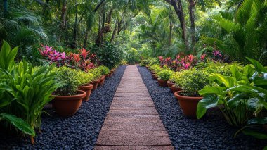 Ormandaki tropik bahçe