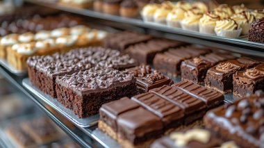 bir dükkanda farklı çikolata tatlısı