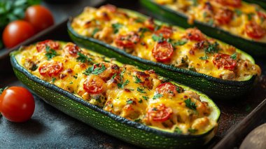 Kıyma ve sebzeli kabak dolması.