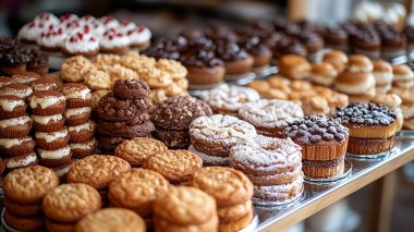 Pastanede tatlı kekler.