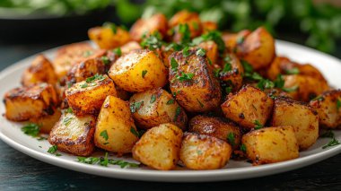 Bitki ve baharatlı fırında patates