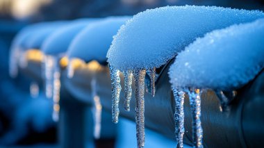 Çatıda asılı duran buz saçağını kapat