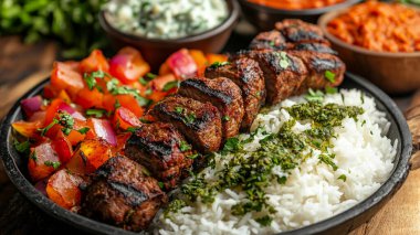 Kebap, kebap, sebzeli ızgara et.