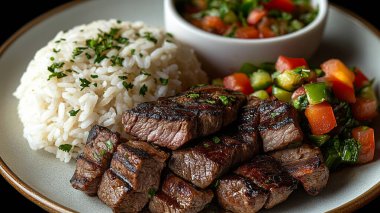 Sebzeli ve soslu biftek güveci.