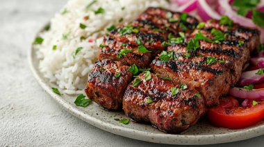 Soğanlı ve otlu kebap.