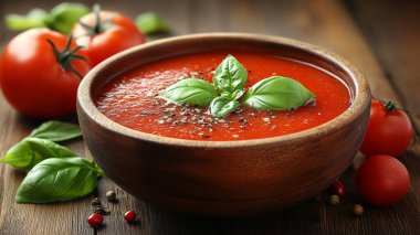 Taze domates çorbası.