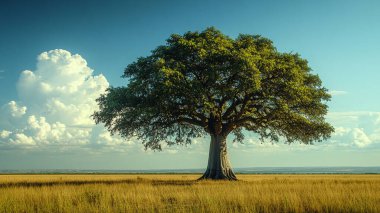 büyük ağaç çayırda