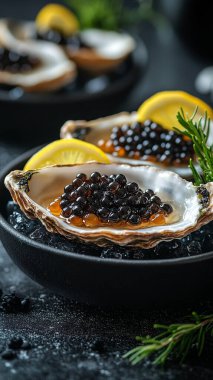 Limonlu ve otlu siyah havyar