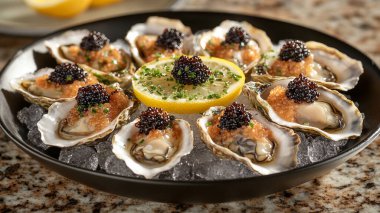 İstiridye, limon ve maydanoz.