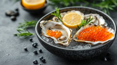 limon ve buz taze istiridye