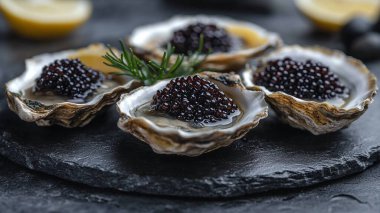 Buzlu taze istiridye.