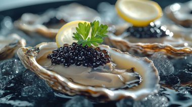 Taze istiridye ve buz