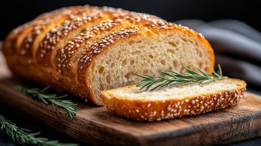 Tahta bir masada nefis pişmiş ekmek..