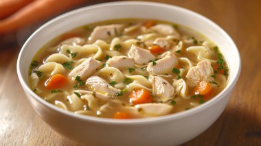 Tavuk etli tavuk çorbası.