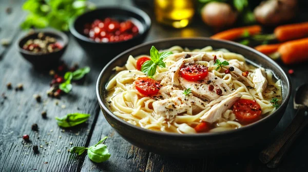 tavuklu ve sebzeli makarna