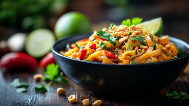 Etli ve sebzeli makarna.