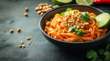 Masada lezzetli makarna ile plaka