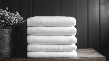 Tablo Tarih temiz havlu yığını