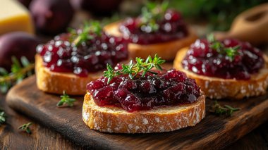 Lezzetli reçelli bruschetta