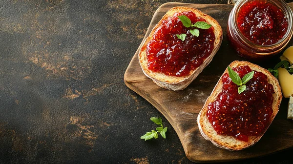 Domates ve reçelli bruschetta..