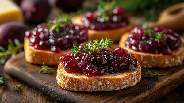 Lezzetli reçelli bruschetta