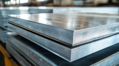 Depodaki çelik deponun metal profil görüntüsü