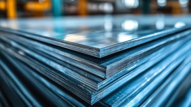 Fabrikada çelik levha