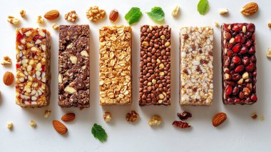 Değişik çubukları olan sağlıklı barlar.