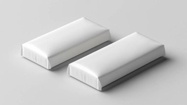 yiyecek için beyaz boş paket kutusu, 3D görüntüleme