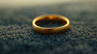 Arkasında elmas bir yüzük olan altın bir yüzük