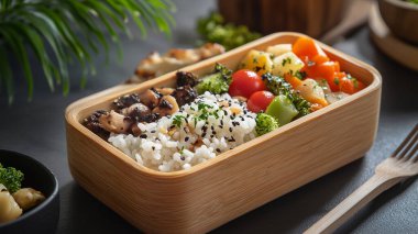 Sebzeli taze pirinç.