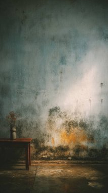 Kirli duvarlı eski grunge odası